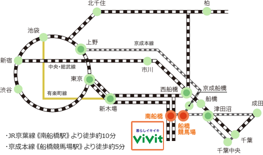 交通アクセス Vivit南船橋 ビビット南船橋